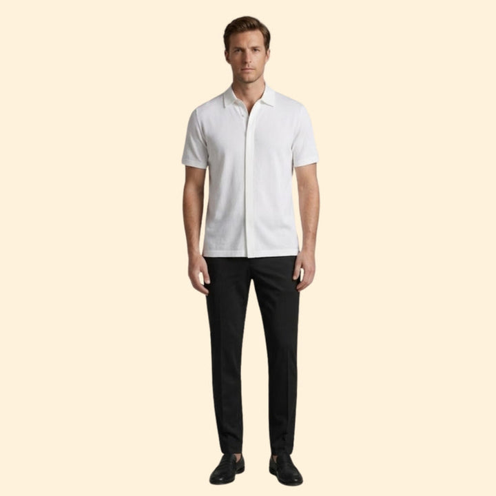 Men’s Casual Shirt and Drawstring Trousers Set