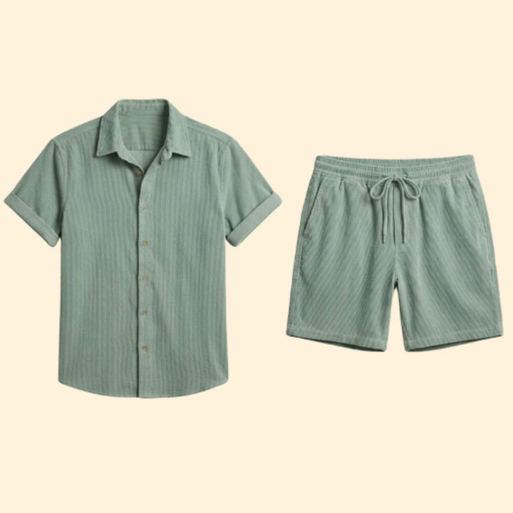 Men’s Casual Shirt and Relaxed Fit Shorts Set