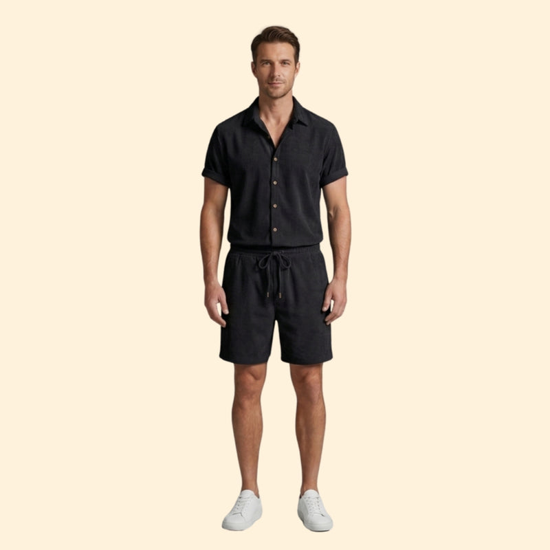 Men’s Casual Shirt and Relaxed Fit Shorts Set