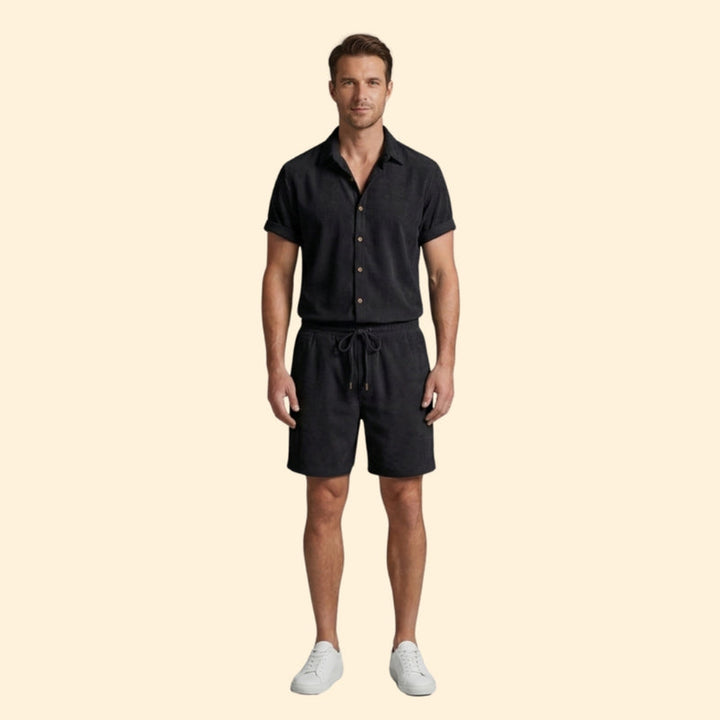 Men’s Casual Shirt and Relaxed Fit Shorts Set