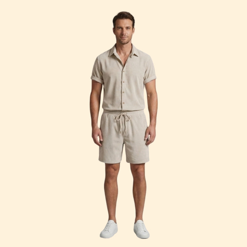 Men’s Casual Shirt and Relaxed Fit Shorts Set