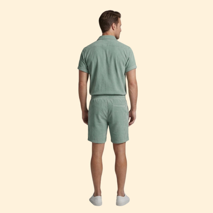 Men’s Casual Shirt and Relaxed Fit Shorts Set