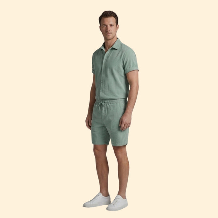 Men’s Casual Shirt and Relaxed Fit Shorts Set
