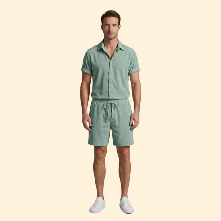 Men’s Casual Shirt and Relaxed Fit Shorts Set