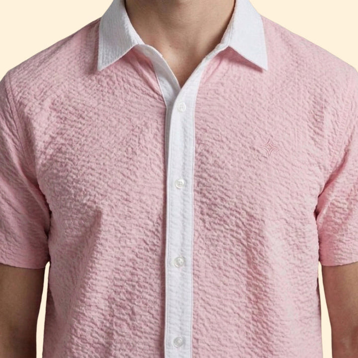 Men's Casual Shirt and Shorts Set with Pockets