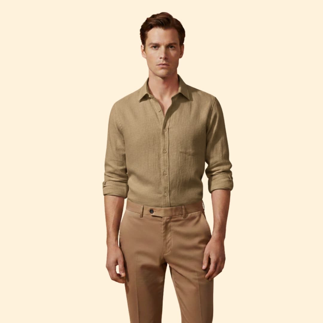 Men's Casual Shirt with Button Placket