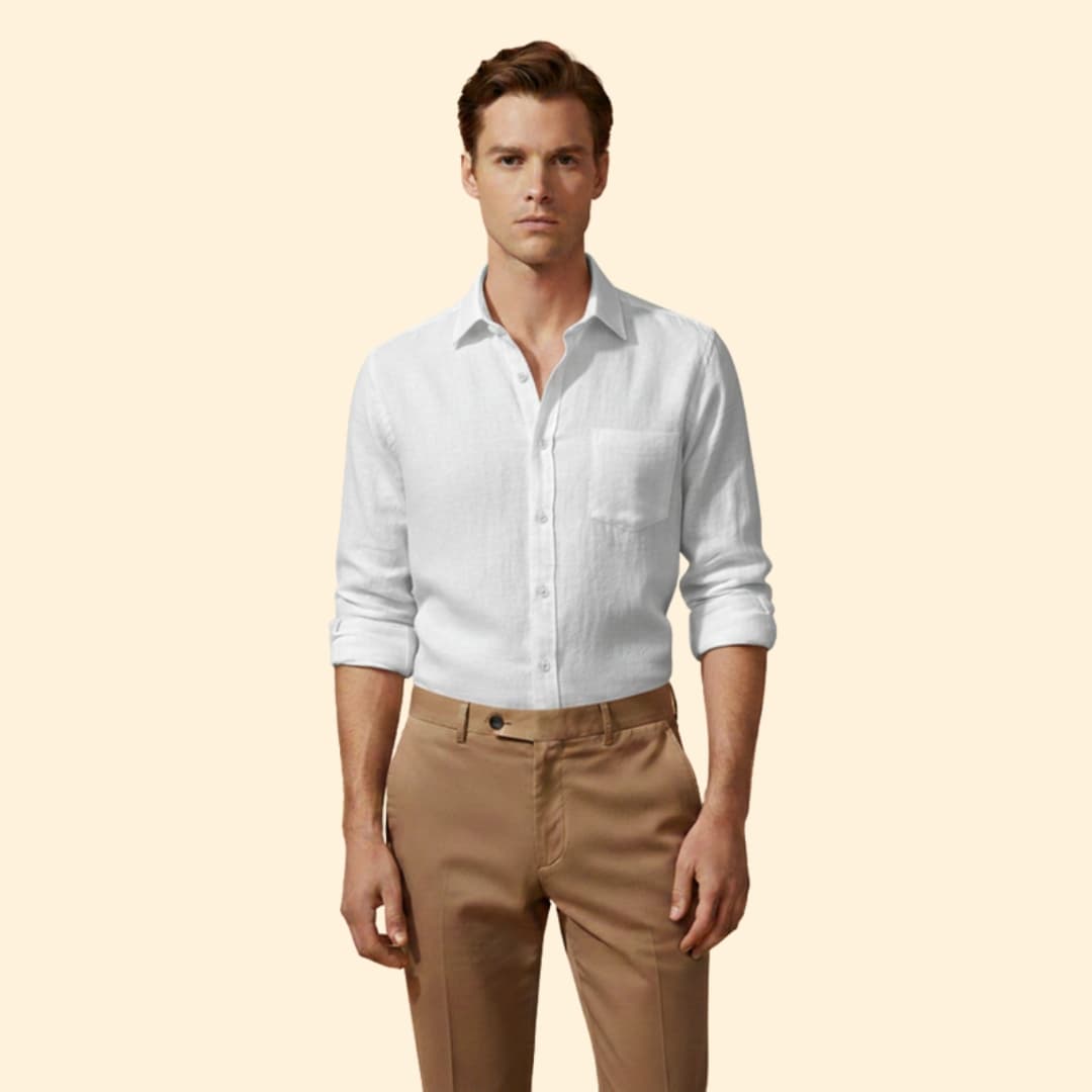 Men's Casual Shirt with Button Placket