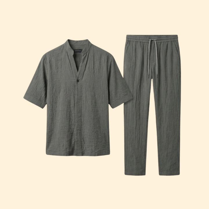Men’s Casual Shirt with Jogger Pants Set