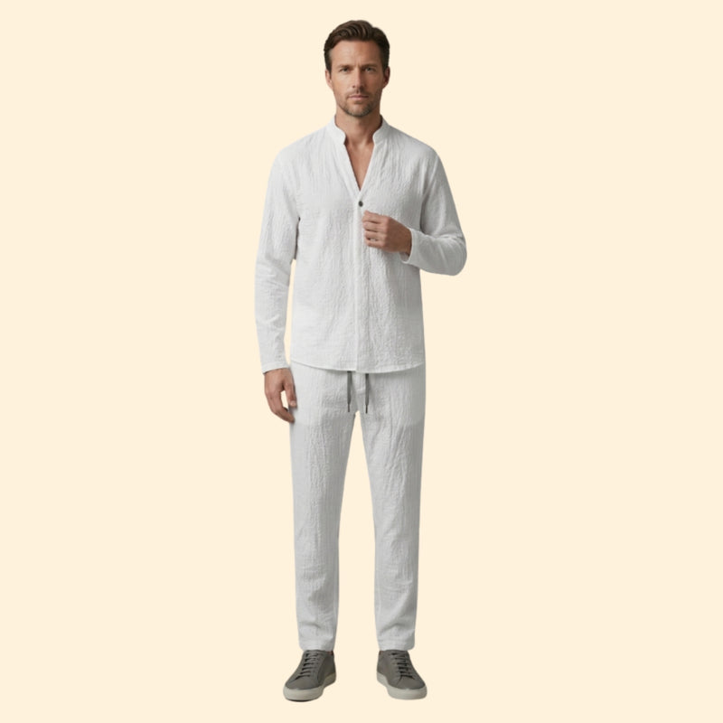 Men’s Casual Shirt with Jogger Pants Set