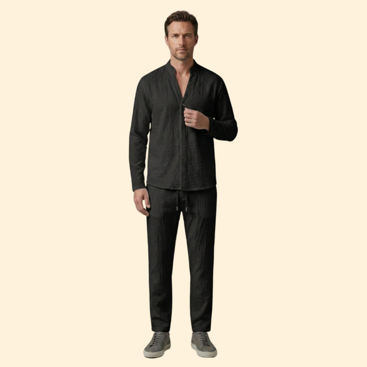 Men’s Casual Shirt with Jogger Pants Set