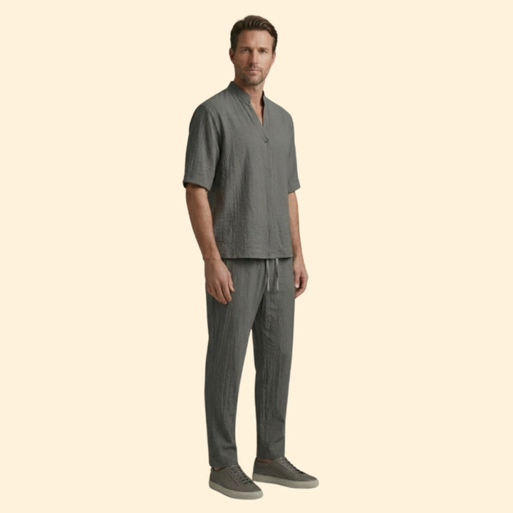 Men’s Casual Shirt with Jogger Pants Set