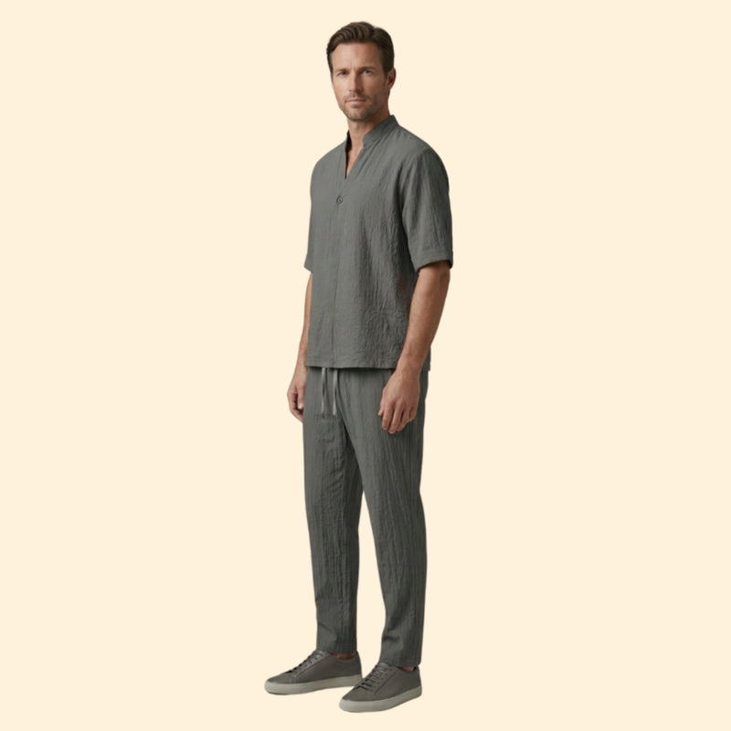 Men’s Casual Shirt with Jogger Pants Set
