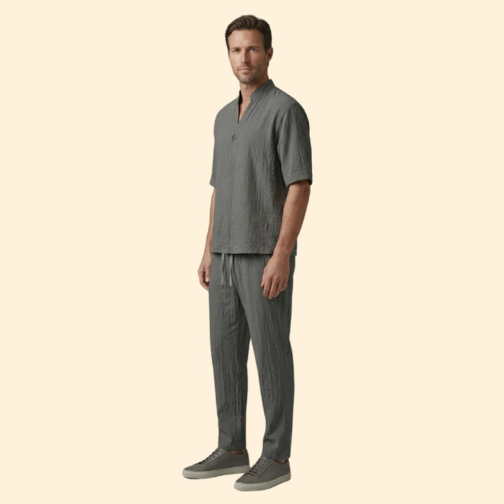 Men’s Casual Shirt with Jogger Pants Set