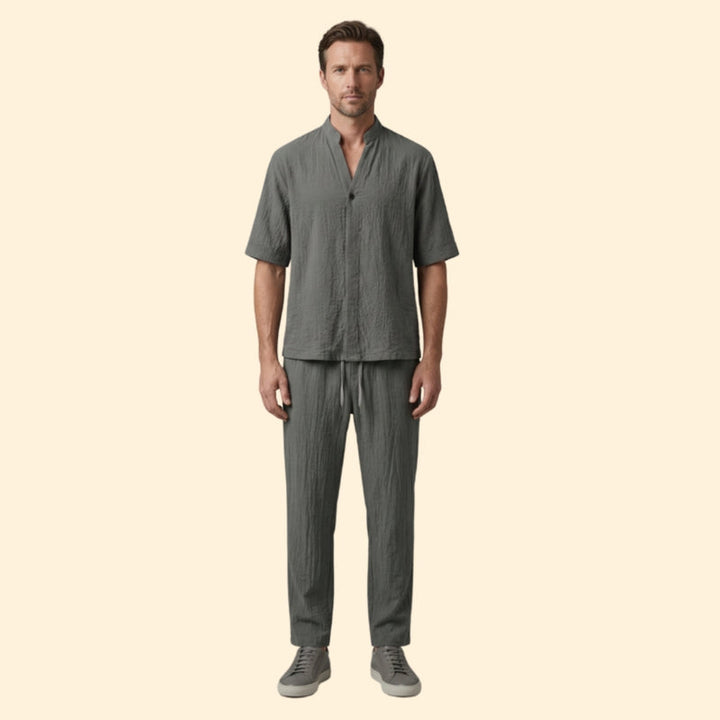 Men’s Casual Shirt with Jogger Pants Set