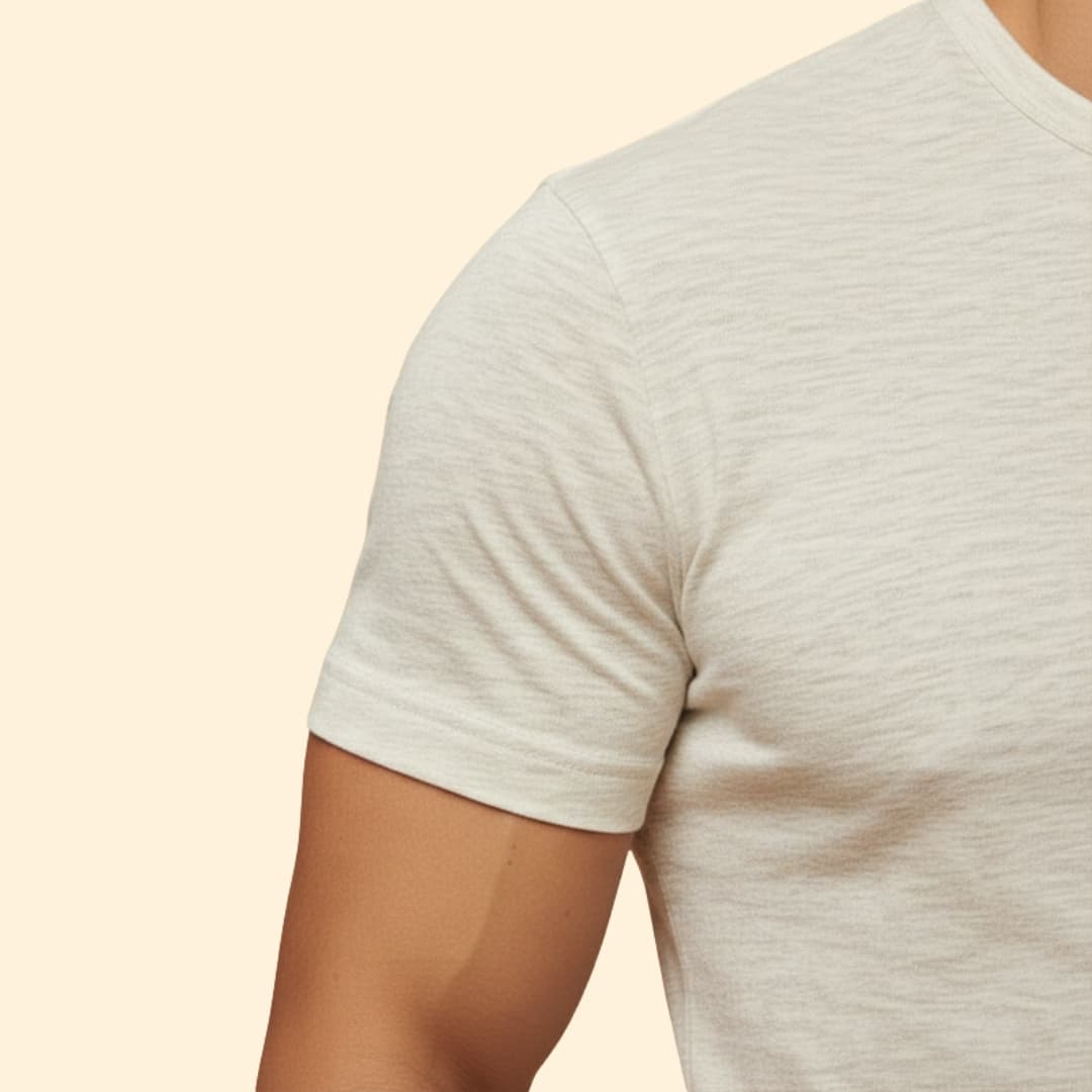 Men’s Casual T-Shirt with Henley Button Design