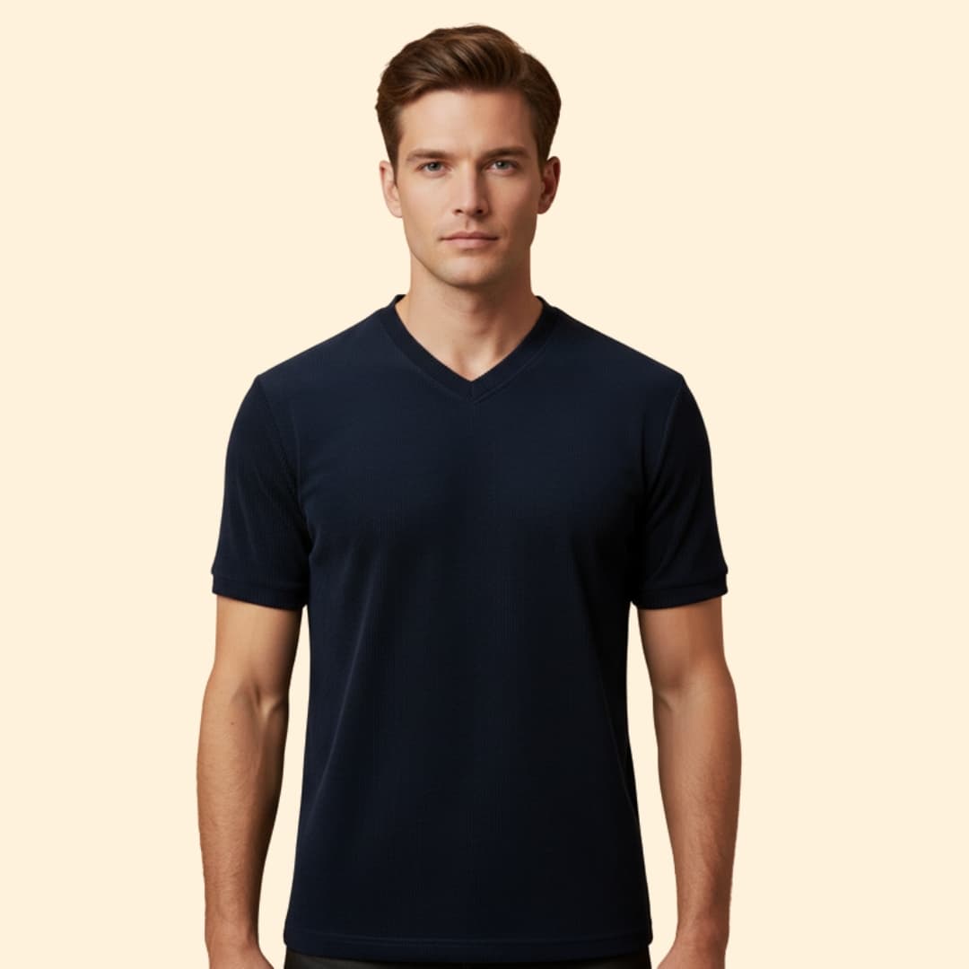 Men’s Casual T-Shirt with V-neck