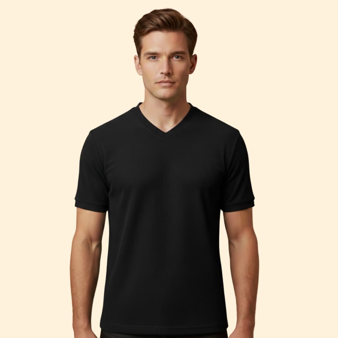 Men’s Casual T-Shirt with V-neck