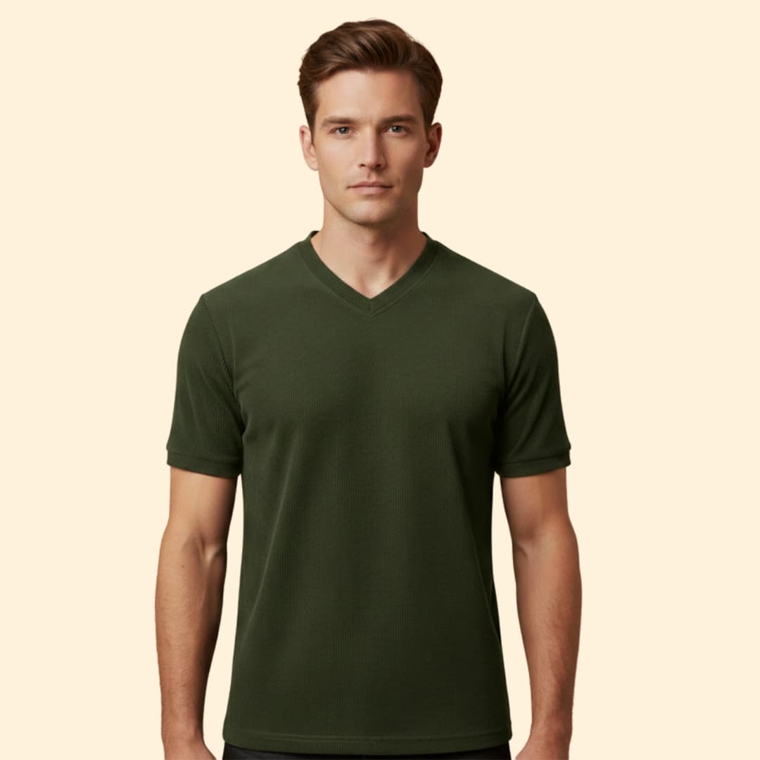 Men’s Casual T-Shirt with V-neck