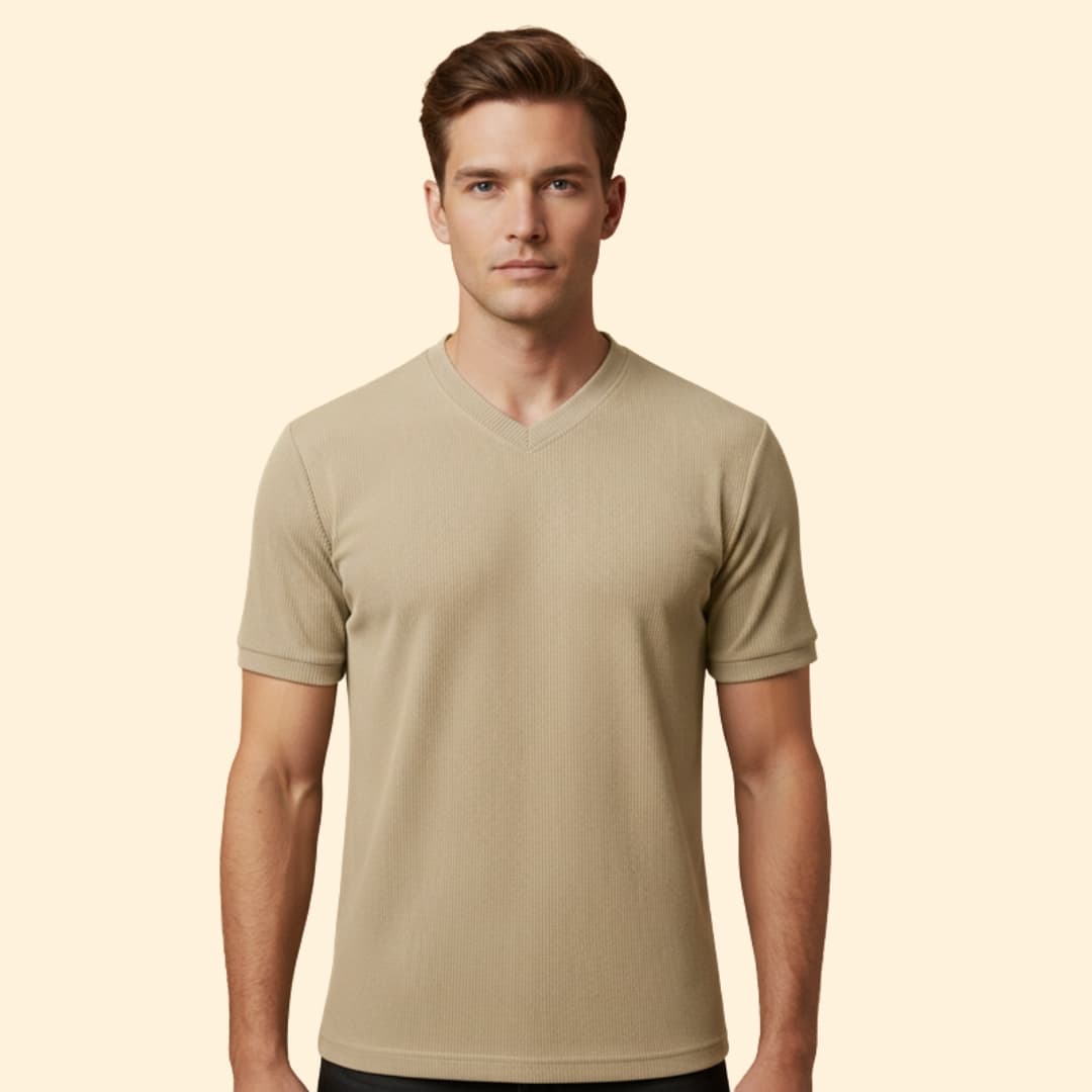 Men’s Casual T-Shirt with V-neck