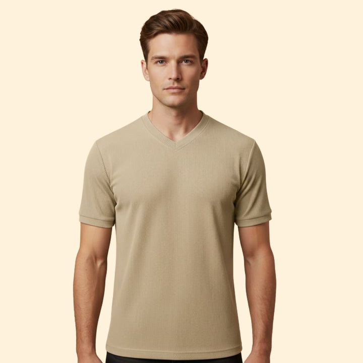 Men’s Casual T-Shirt with V-neck