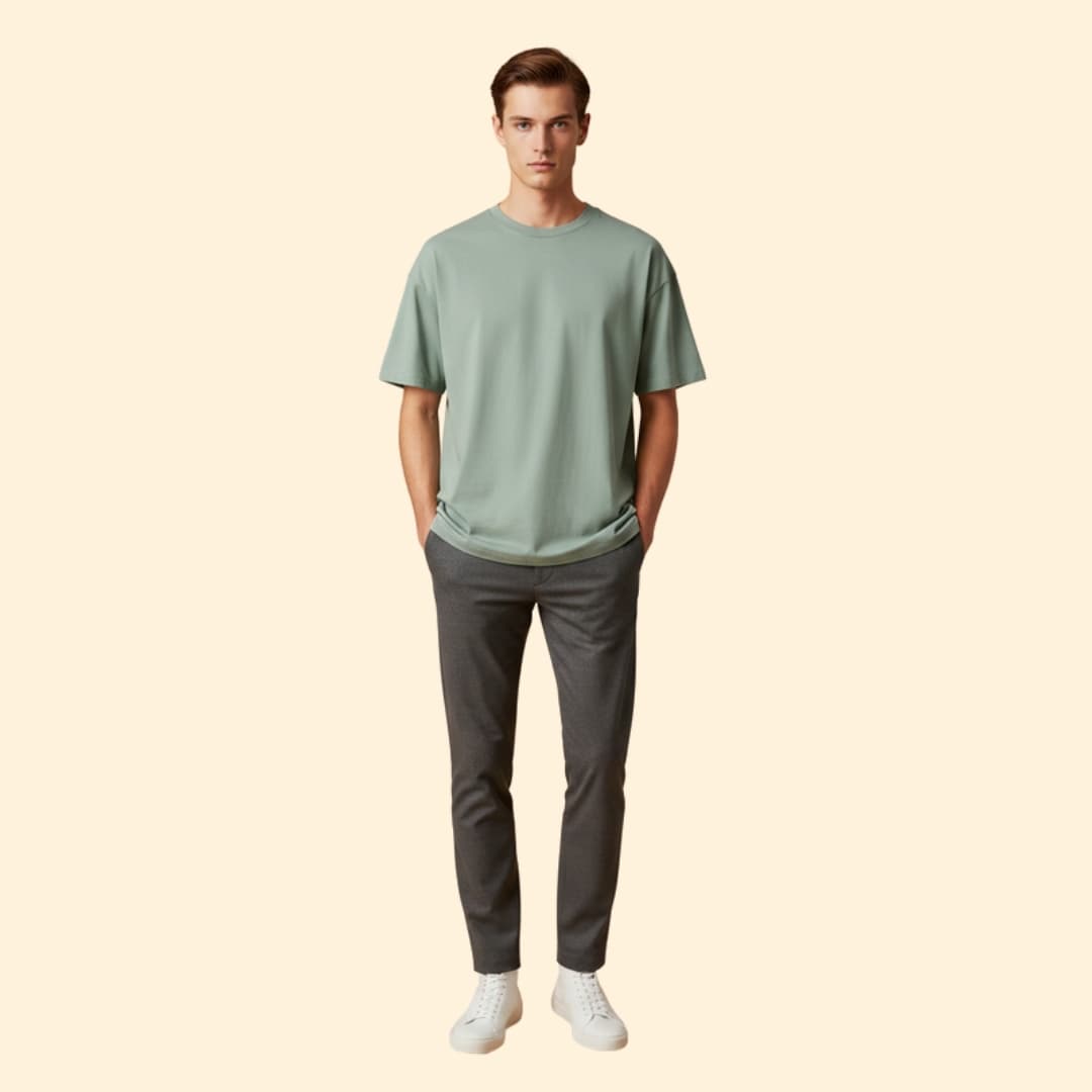 Men’s Casual T-shirt with Boxy Cut