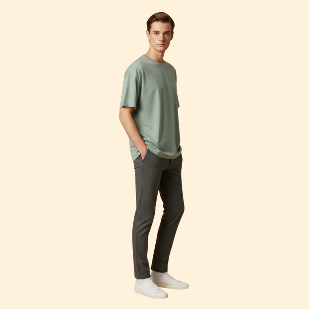 Men’s Casual T-shirt with Boxy Cut