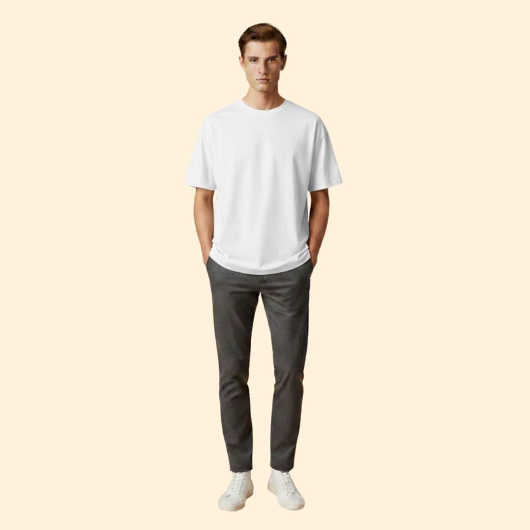 Men’s Casual T-shirt with Boxy Cut