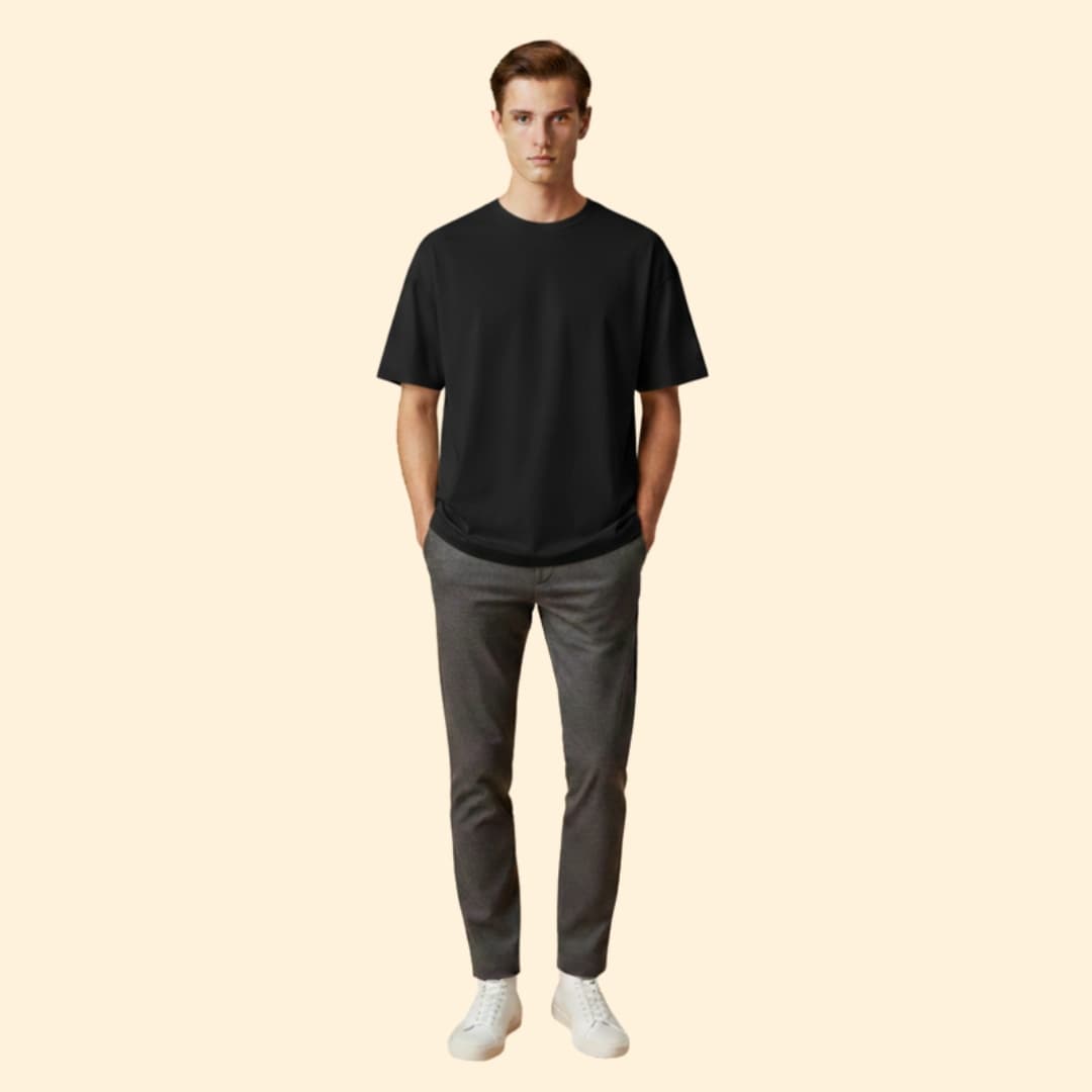 Men’s Casual T-shirt with Boxy Cut
