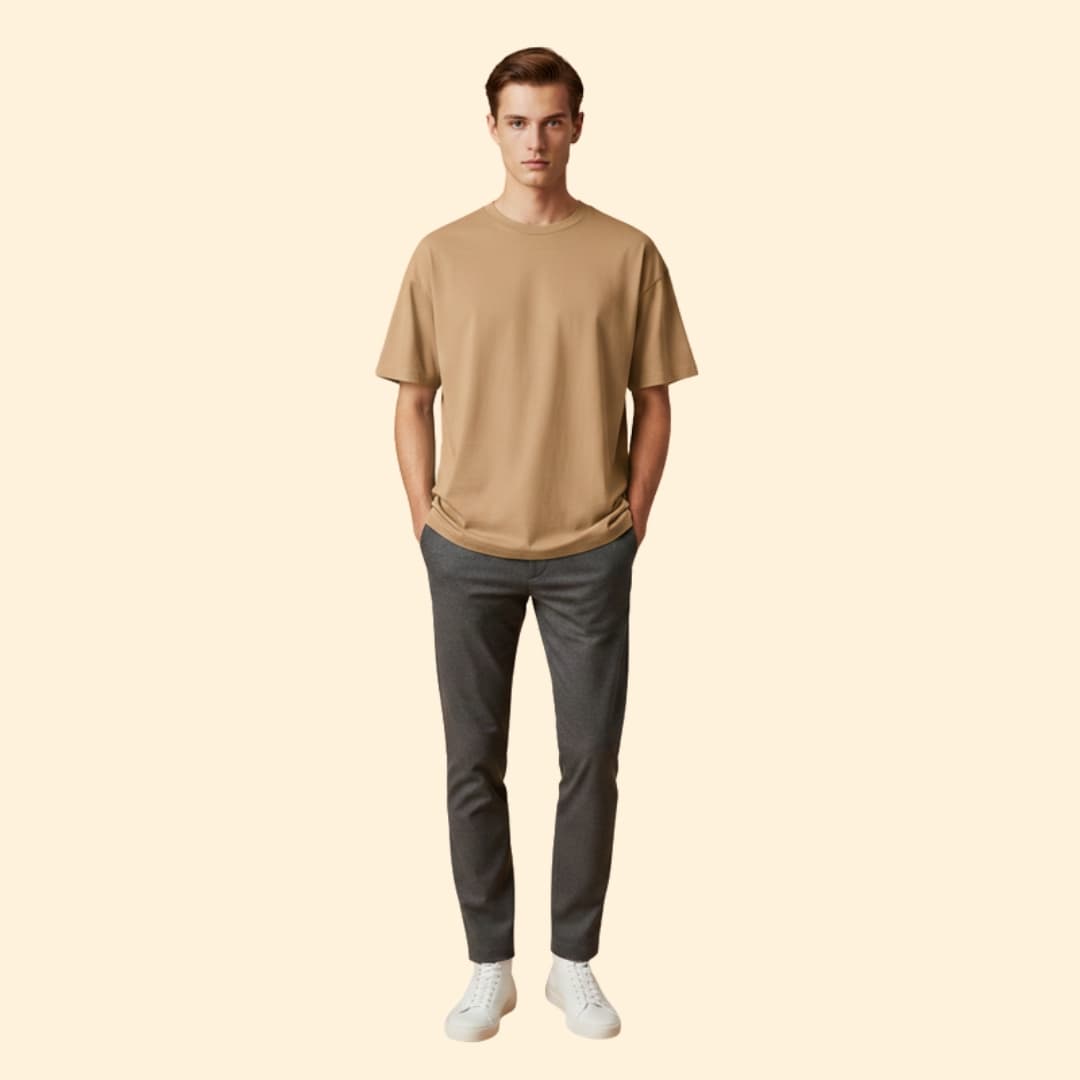 Men’s Casual T-shirt with Boxy Cut