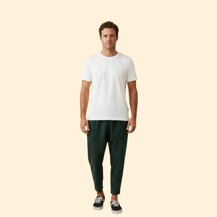Men’s Casual Trousers with Corduroy Texture