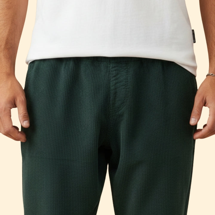Men’s Casual Trousers with Corduroy Texture