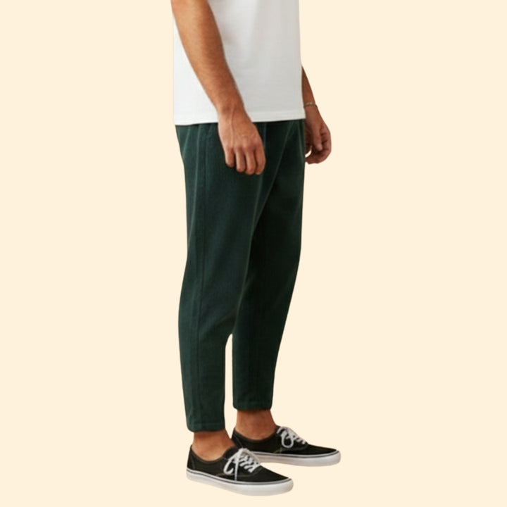 Men’s Casual Trousers with Corduroy Texture