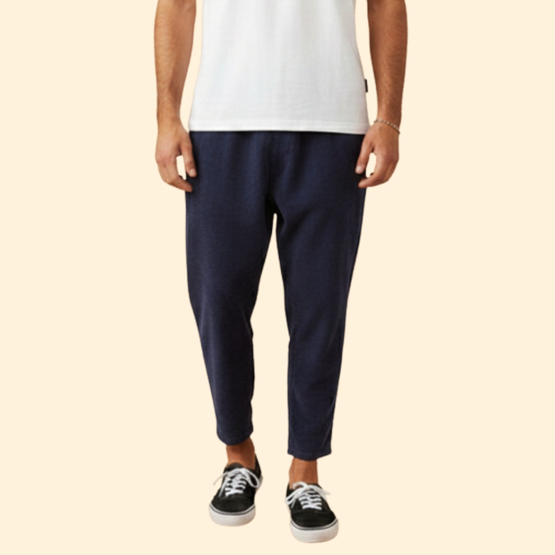 Men’s Casual Trousers with Corduroy Texture