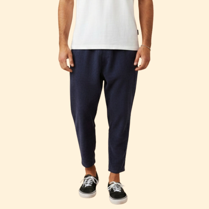 Men’s Casual Trousers with Corduroy Texture
