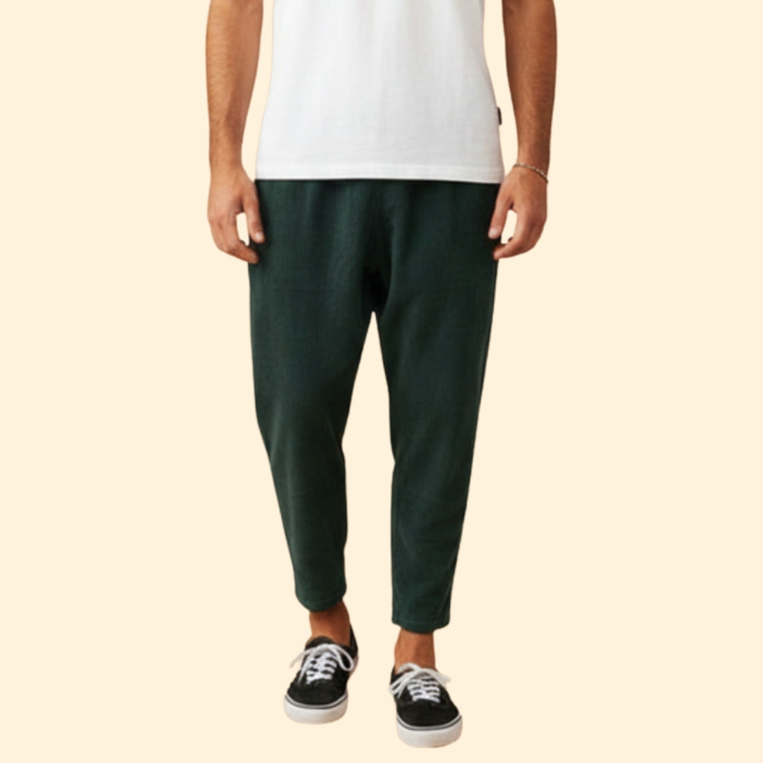 Men’s Casual Trousers with Corduroy Texture