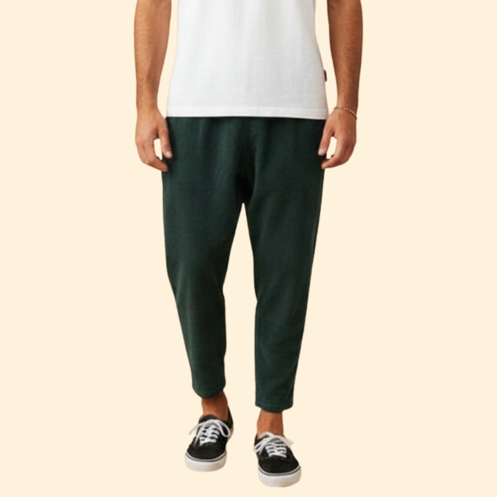 Men’s Casual Trousers with Corduroy Texture