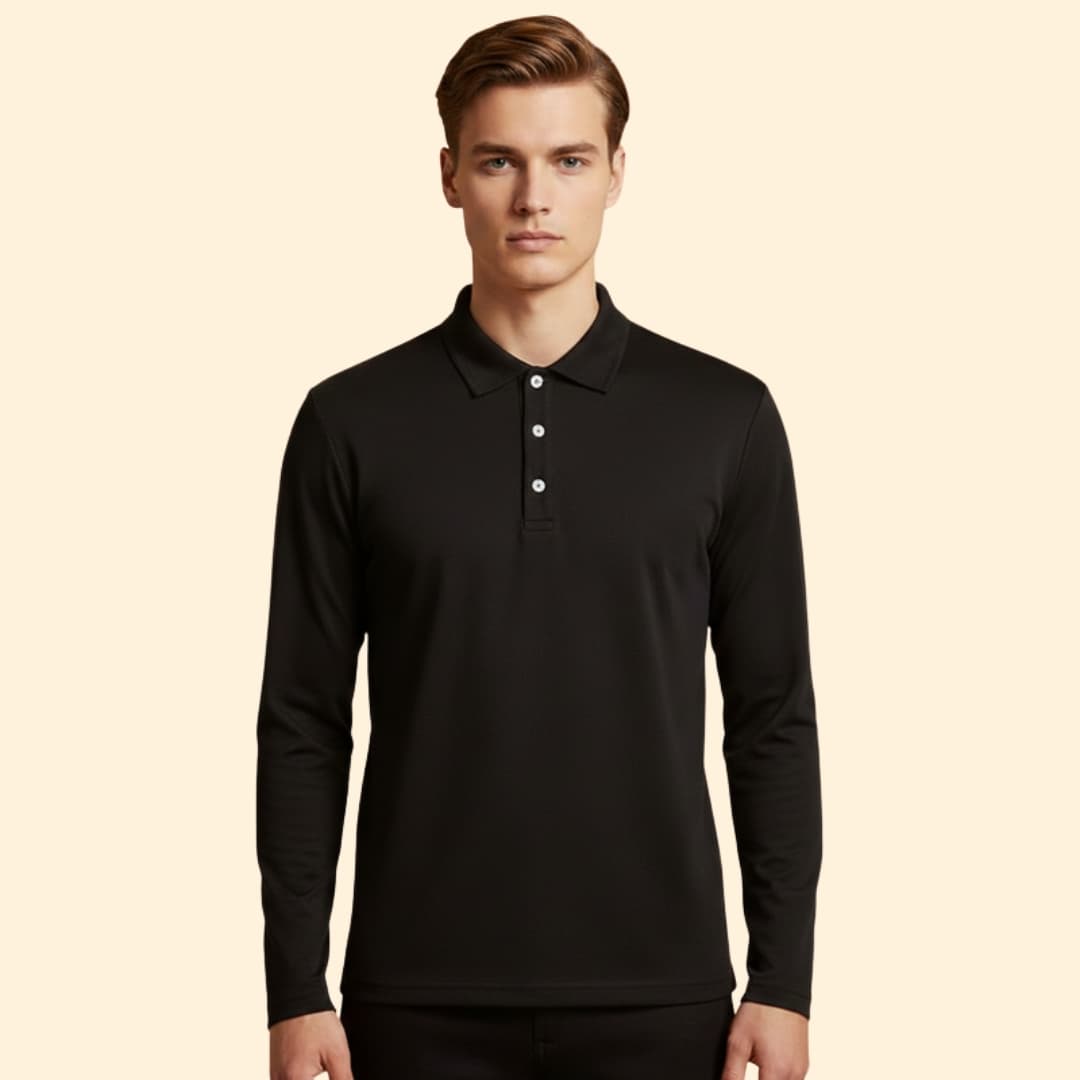 Men’s Classic Polo Shirt with Button Closure