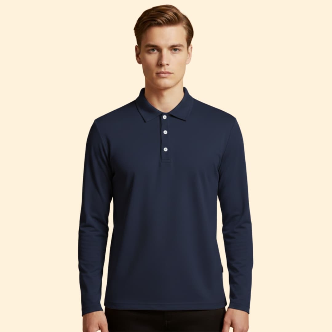 Men’s Classic Polo Shirt with Button Closure