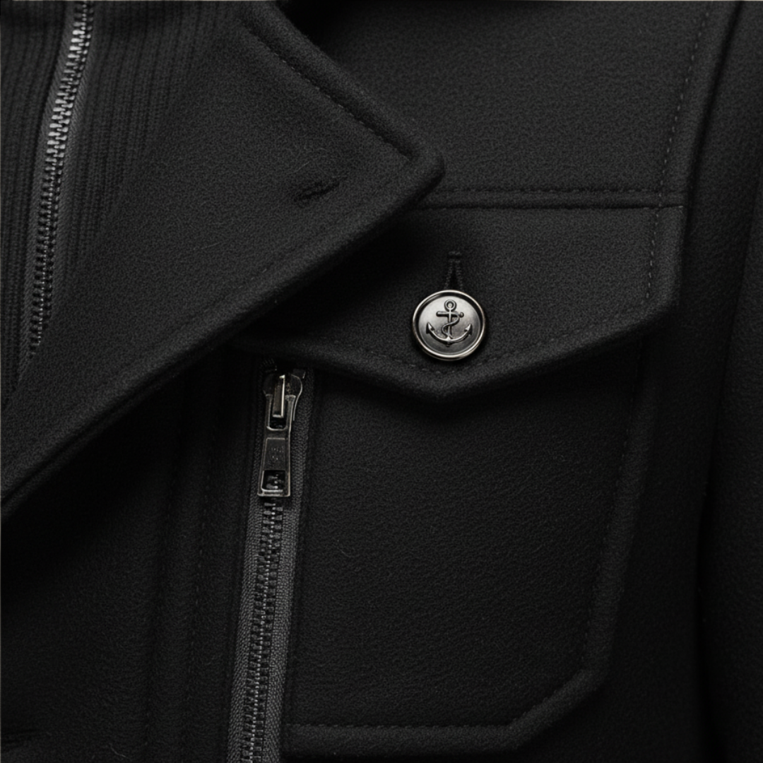 Men’s Coat with Front Button Closure