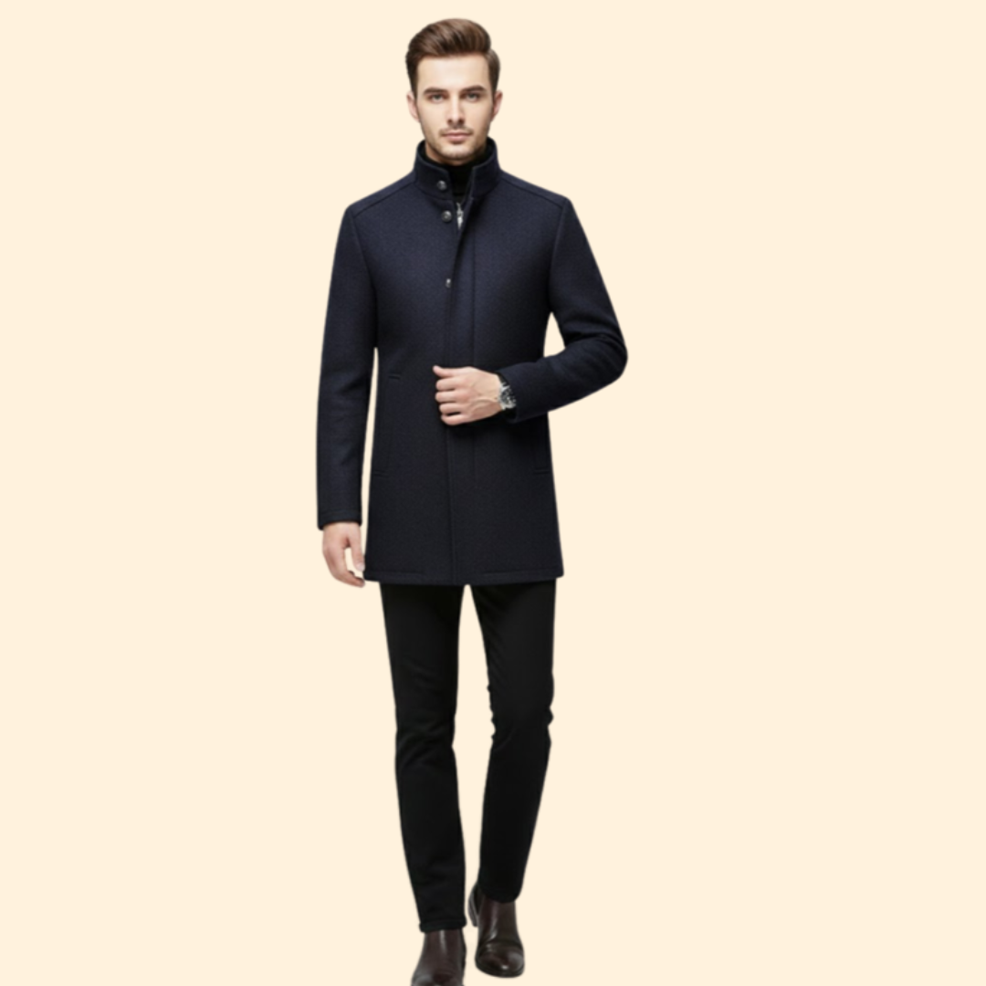 Men’s Coat with Stand-Up Collar