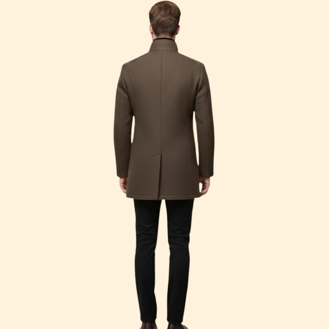 Men’s Coat with Stand-Up Collar
