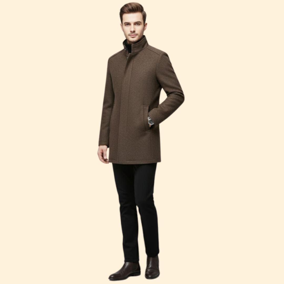 Men’s Coat with Stand-Up Collar