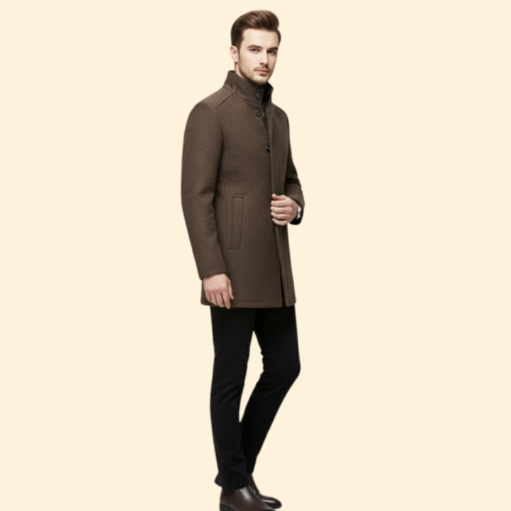 Men’s Coat with Stand-Up Collar