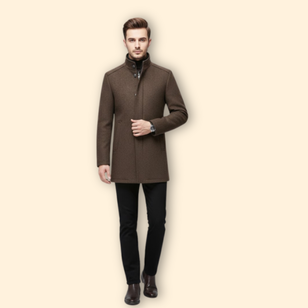 Men’s Coat with Stand-Up Collar