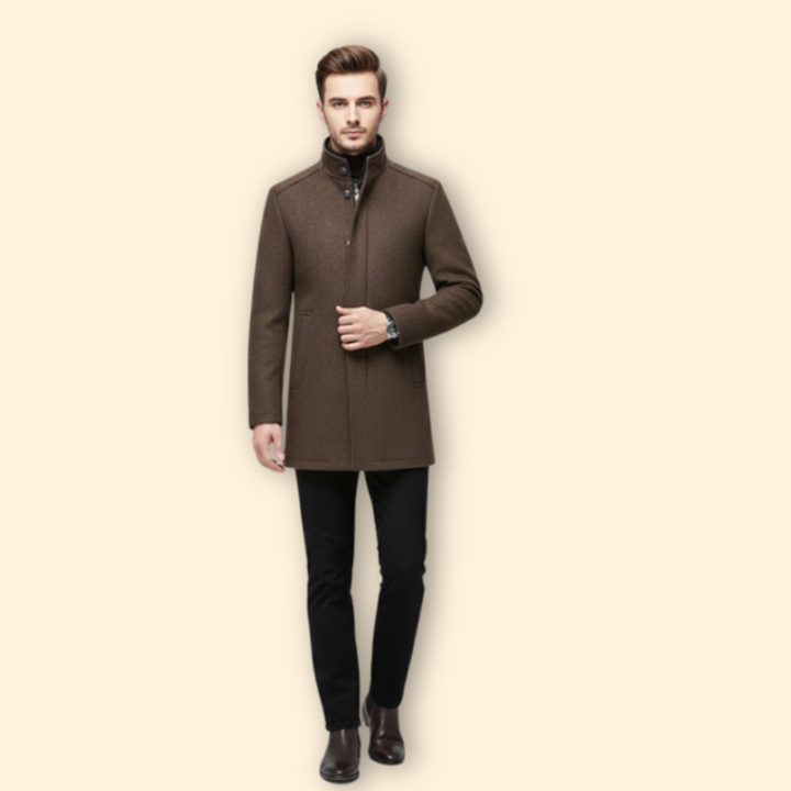 Men’s Coat with Stand-Up Collar