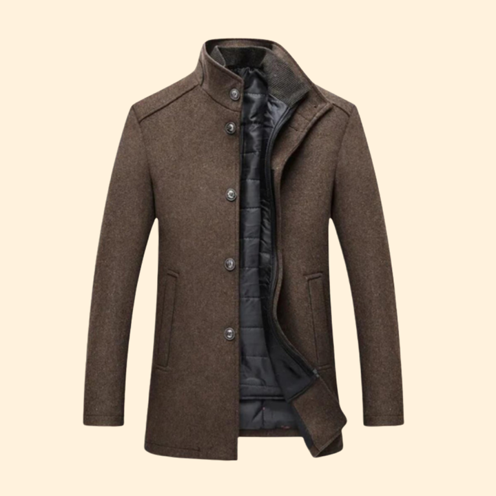 Men’s Coat with Stand-Up Collar
