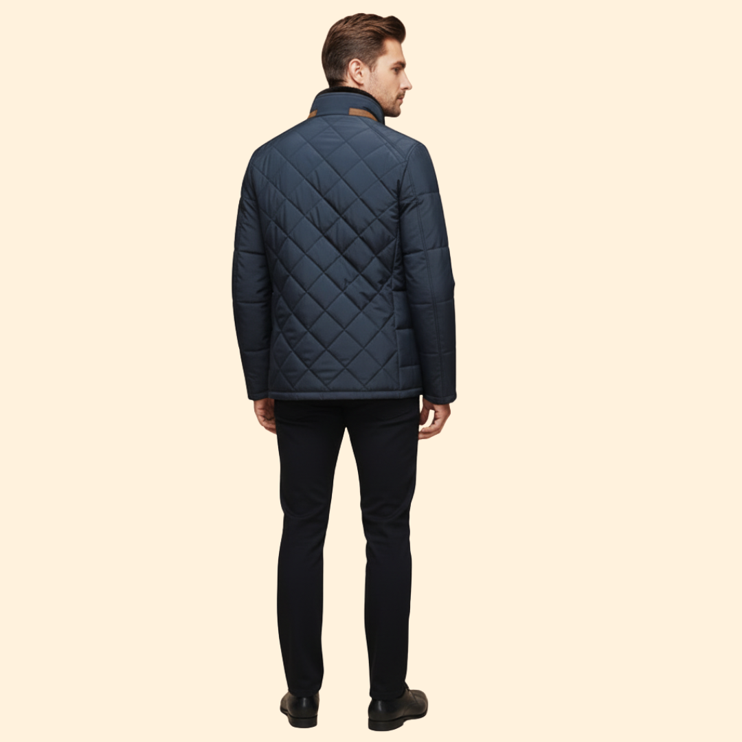 Men’s Jacket with Quilted Panel Design