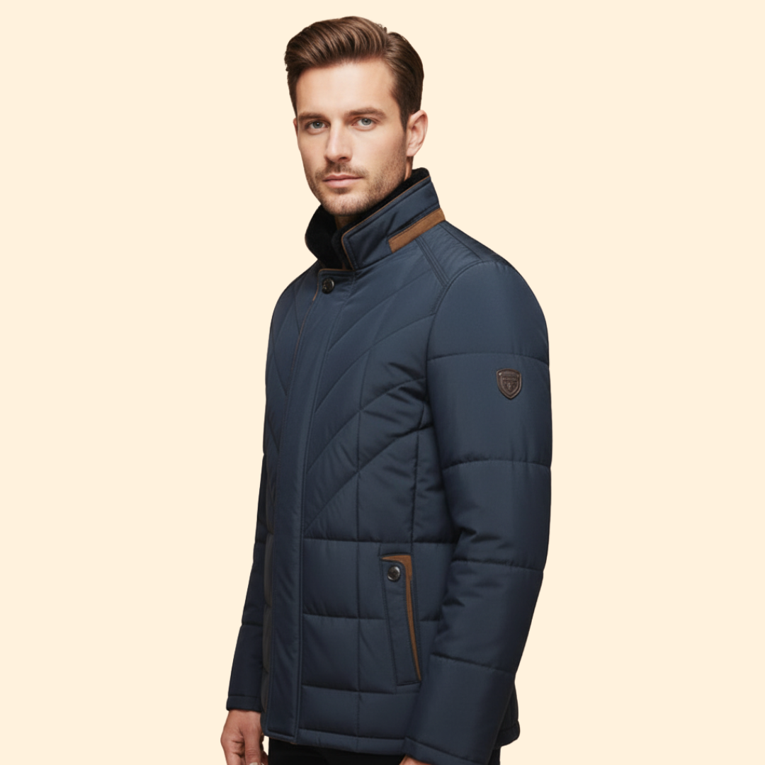 Men’s Jacket with Quilted Panel Design