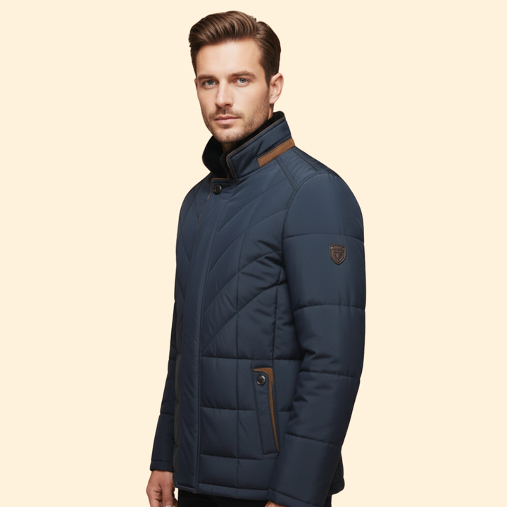 Men’s Jacket with Quilted Panel Design