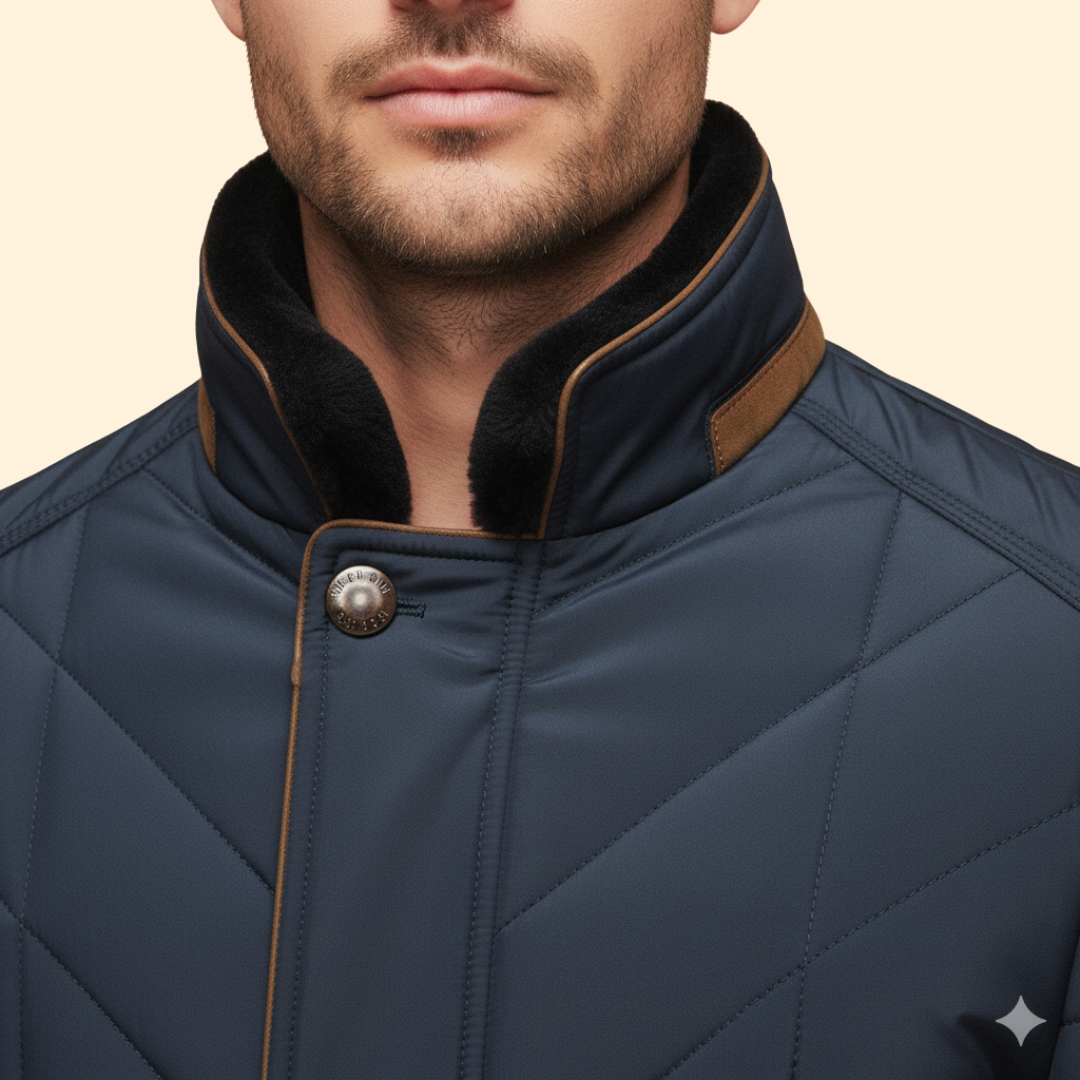 Men’s Jacket with Quilted Panel Design